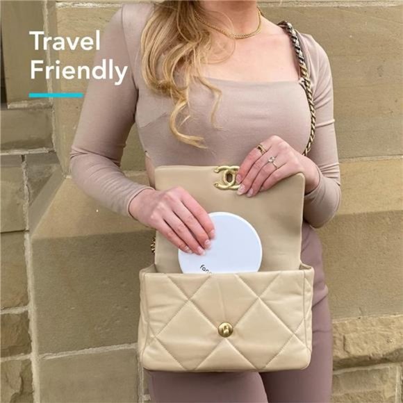 LED Lighted Travel Makeup Mirror, 1x/10x Magnification - Daylight LED, Compact - Picture 6 of 7